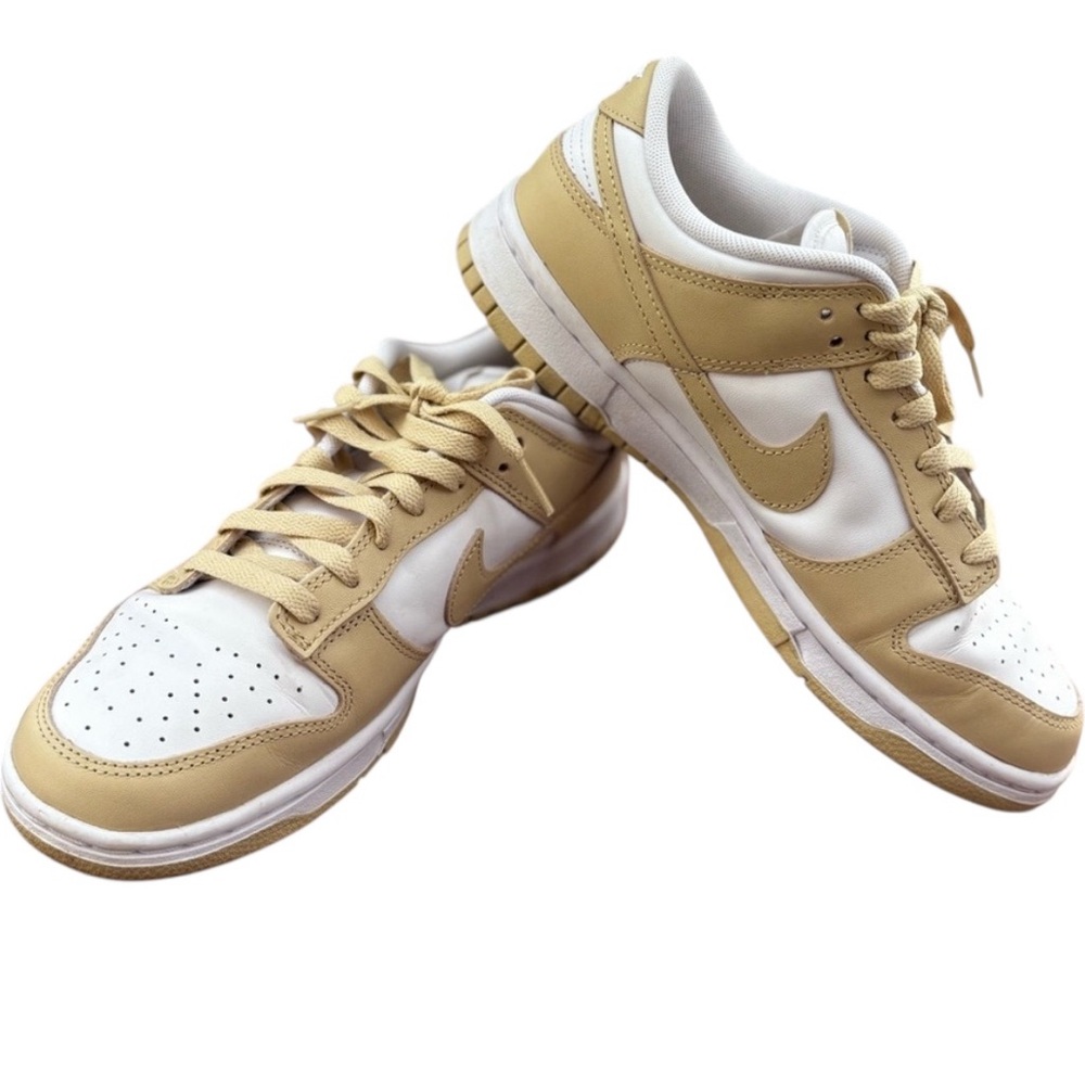 Nike Tan and White Sneakers Classic‎ Dunk Design